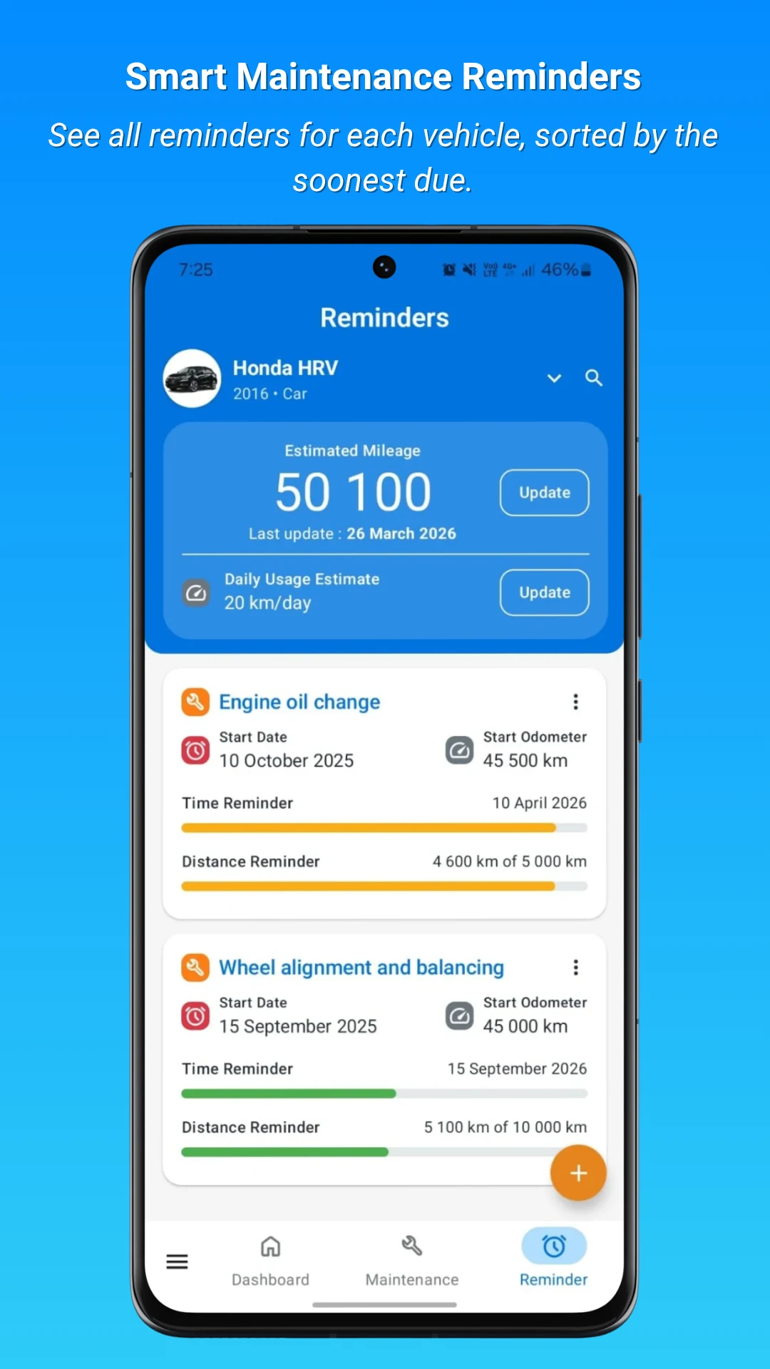Vehicle Maintenance Log screenshot